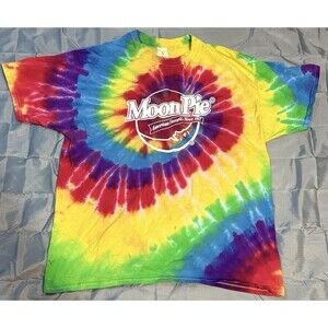 Moon Pie Tie Dye Rainbow Dyenomite Cotton T-Shirt Adult Size Large Grateful Dead